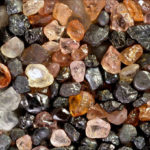 Sandprobe, Schwermineralseife aus Granat, Rutil, Magnetit u. Ilmenit